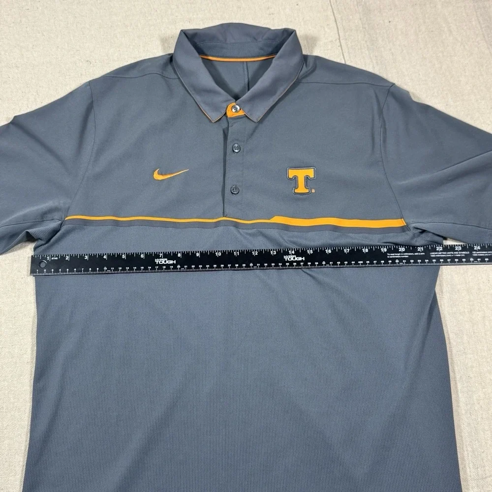 Nike‎ Dri-FIT Tennessee Volunteers Coaches Polo Shirt Large Gray Short Sleeve